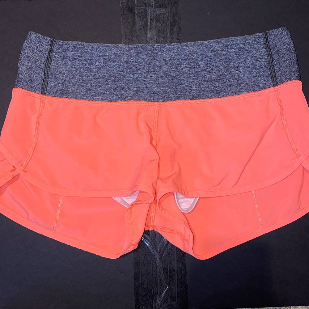 Coral lululemon shorts